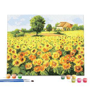 DIY 페인팅 캔버스 그림 그리기 해바라기 밭 40X50 퍼즐 사진액자
