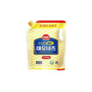 해표 고소한 골드 마요네즈 3.2Kg 대용량 비닐 업소용가게용 음식점용 급식용 네스 스파우트 파우치 식당용