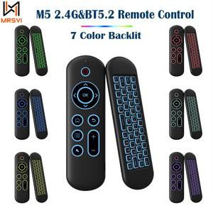 리모컨 무선 색 키보드 박스 안드로이드 2 4G M5 에어 백라이트 마우스 맥 윈도우 7 리눅스용 TV OS BT5