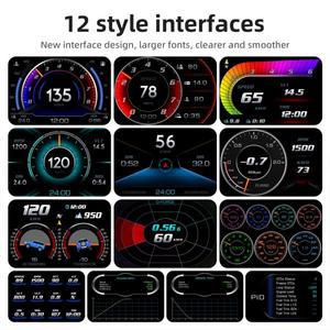 OBD GPS HUD P24 자동차 헤드업 디스플레이 온보드 컴퓨터 디지털 속도계 연료 소비 슬로프 미터 선택