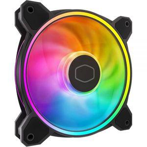 Cooler Master MasterFan MF120 Halo2 ARGB: 케이스 냉각 팬 듀얼 링 주소 지정 가능한 RGB 조명 라이플 베