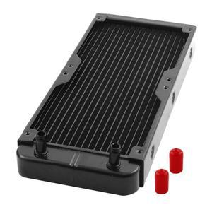 Uxcell 알루미늄 열교환기 라디에이터 18 파이프 수냉 PC CPU 워터 쿨 시스템 컴퓨터 240mm 블랙 416628