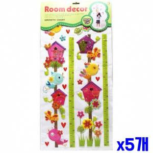 어린이 입체 키재기 스티커 32x60cm X5개 키측정키재기 어린이키재기 키재기스티커 붙이는키재기 키측정 인테리어키재기스티커