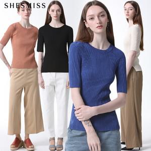 [쉬즈미스(SHESMISS)] 골지 반팔 니트 탑 (택가격: 108000원)