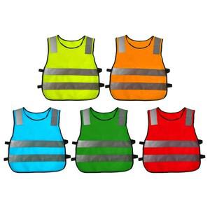 오토바이바지 Hi Vis 어린이 반사 조끼 재킷 형광 교통 작업 도로 의류