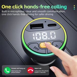 새로운 자동차 FM 송신기 블루투스 5.3 핸즈프리 무선 차량용 키트 USB 충전기 라디오 Fm 변조기 MP3 플레
