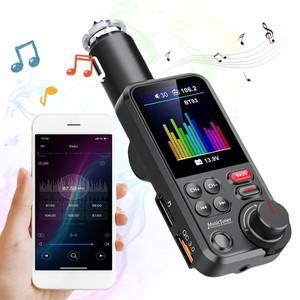블루투스 호환 핸즈프리 자동차 키트, 차량용 무선 USB 고속 충전기, QC3.0 AUX 어댑터, MP3 플레이어, 1.8