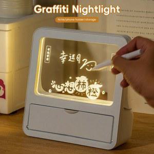 LED 글자 메시지 보드 펜 노트 유리 지워지는 네온 사인 투명 글쓰기 색상