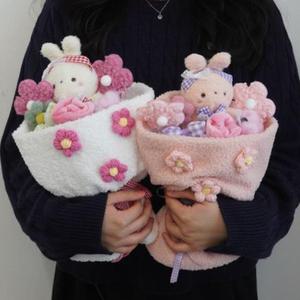 토끼인형꽂다발 뽀글이 토끼 인형 꽃다발 (시들지 않는 영원한)