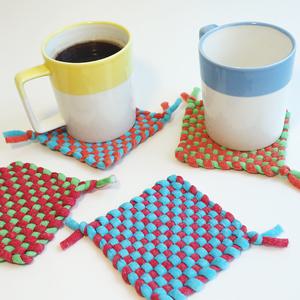 맘아트 DIY 위빙 티매트 만들기 2개 키트 무지개