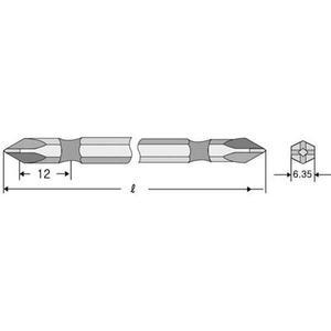 니토22764 6.35mm 드라이버비트 NK15(B43) 2x150mm