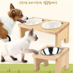 [NS홈쇼핑]캣토피아 원목 강아지식탁 도자기식기 2구[28548486]