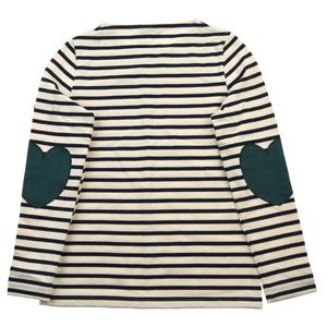 세인트제임스 하트패치 Vaujany Ecru/Marine/Forest 긴팔 티셔츠