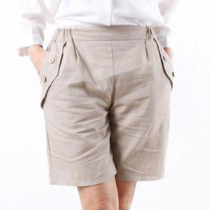 [하프클럽/시드마켓]린넨 5부 마 반바지 3060300S 빅사이즈 여성