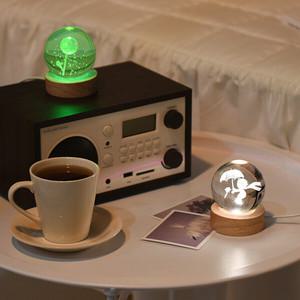 크리스탈볼 LED 무드등 6cm 16색 5type