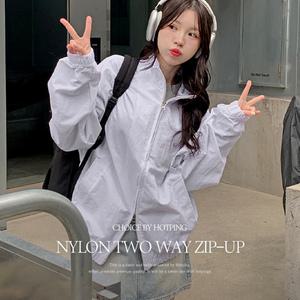 핫핑 벨리든 나일론 루즈핏 카라 투웨이집업