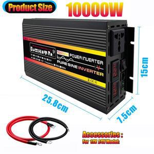 순수 사인파 전력 인버터, 태양광 시스템용 컨버터 가정용 야외 RV 자동차, 8000W, 12V, 24V-220V, 50hz, 6