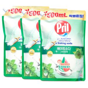 프릴 주방세제 허브그린향 리필 1L x 4개 // 1500ml x 3EA 대체 발송