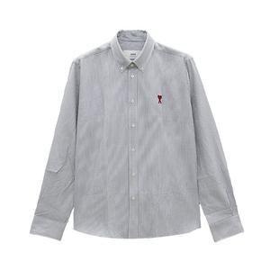 25SS 아미 옥스포드 스트라이프 셔츠 블랙 화이트 BFUSH063 CO0087 039