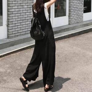 점프 루즈핏 와이드 수트 빅사이즈 블랙 민소매
