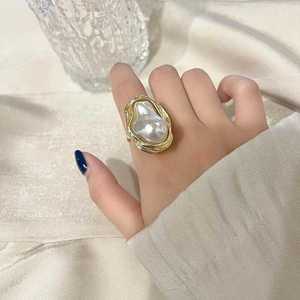 진주 를위한 새로운 쉘 반지 여자 우아한 패션 하트 중반 손가락 너클 쥬얼리