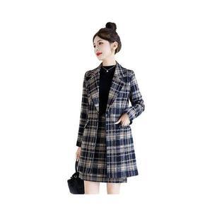 여자 정장 스커트 가을룩 체크 트위드자켓+미니 모직 투피스 원픽4