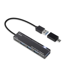 USB 4포트 허브 유니콘 RH 400AC C타입/카드/리더기/멀티/전원/노트북/PC/외장형/TYPEC/휴대용/네트워크