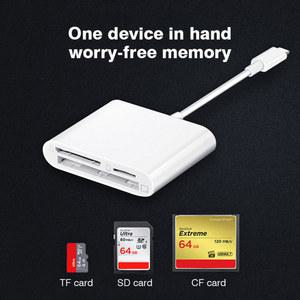 USB C 타입 어댑터, TF CF SD 메모리 카드 리더, 맥북, 화웨이, 삼성, 샤오미 OTG 라이터, 컴팩트 플래시용, 3 인
