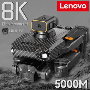 입문용 농업용 드론 레노버 P8 프로 8K 전문 장애물 회피 HD 3 카메라 5G 브러시리스 모터 GPS UAV 접이식