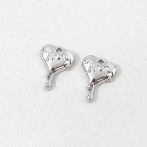 싼비즈 [8-039-10]써지컬스틸 펜던트 멜팅하트 17x22mm 무도금 ,1개