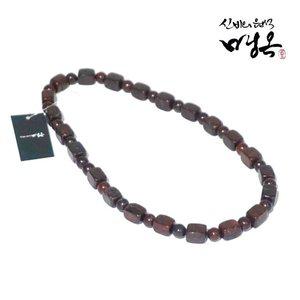 [기타]천연 원석목걸이 홍옥 사각 볼 건강목걸이 남성용 (WFGI8XL)