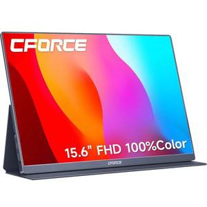C FORCE 휴대용 모니터 15.6인치 FHD 1080P USB HDMI 초슬림 IPS 컴퓨터 디스플레이(스피커, HDR 플러그 앤 플레이, 노트북 PC 폰 MAC XBOX 호환용 PS5 스위치용 외장 포함)