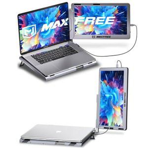 MAXFREE F1 노트북 화면 익스텐더 14인치 FHD 모니터 듀얼 스크린, 360 회전 스탠드, 13 17인치 노트북용 휴대용 모니터, WINDOWS용 플러그 앤 플레이 /MAC /ANDROID /SWITCH /PS5