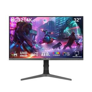 높이 조절 스탠드, PD 90W, HDMI 2.1, DP 1.4, USB C, RGB, 스피커, 0.5MS, 3840X2160 디스플레이를 갖춘 HAURVE 32 U201D UHD 4K 144HZ 게이밍 모니터(HG3214K)