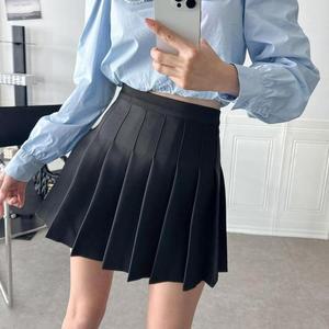 테니스스커트 슬림핏 에이라인 화이트 주름치마