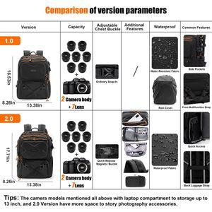 카메라 가방 전문 DSLR SLR 미러리스 배낭 방수 하드 쉘 케이스 대형 야외 하이킹 여행