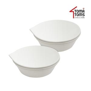 진사발 컵라면 도자기 안심용기(용기+뚜껑) 무지_대형 2세트