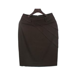 그레텔 국산 여성 봄 여름 가을 미디스커트 H라인 사선 단추 벨트 장식 스커트