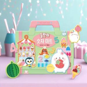 몰랑이 가방스티커 숫자마트 숫자공부 리무버블 스티커 꾸미기 캐릭터 놀이판 어린이 유아