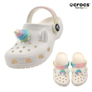 CROCS 클래식 레인보우 유니콘 클로그 토들러 209701-0WV