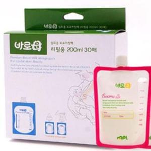 모유저장팩 모유팩 200ml 30매 외출템 리필용 일회용