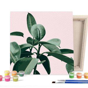 DIY 페인팅 캔버스 고무나무 25X25