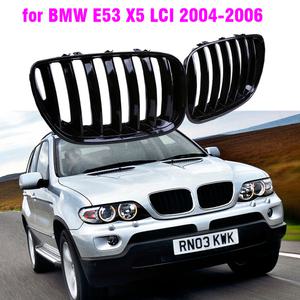 자동차 그릴망 튜닝 전면 광택 블랙 신장 스포츠 그릴 후드 BMW 호환 E53 X5 LCI 2004 2005 2006 스타일링