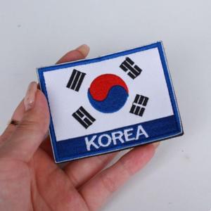 블루 태극기유행 자수패치 찍찍이 밀리터리 와펜 대한민국