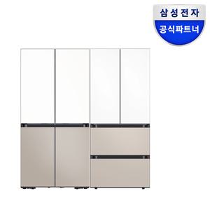 삼성 NEW 비스포크 키친핏 냉장고 김치냉장고 세트 RM70F63R2ZG+RQ42DB94R2AP 화이트+베이지 조합형