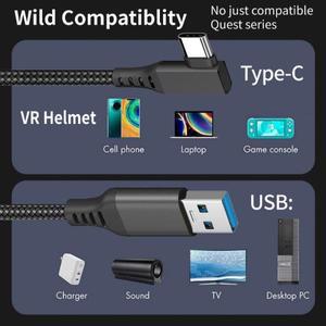 VR 용품   VR 제품 케이블 USB A-Quest 2 링크 게임 액세서리 헤드셋 헬멧 Ocukus 용 C타입 5M