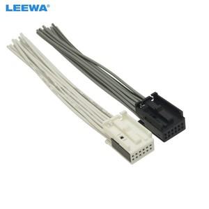 LEEWA 자동차 라디오 AUX 와이어 하네스 어댑터 화이트/블랙 풀 12 핀 커넥터 포드/BMW/VW/푸조/오펠 라디