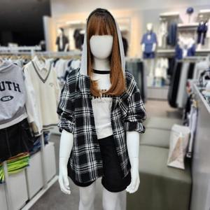 유솔 sh06 유니 후드 체크 남방  ULYC25S01