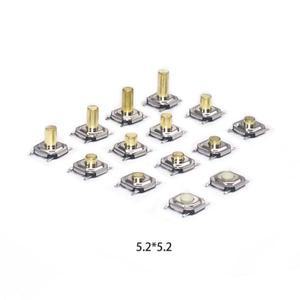금속 SMD 푸시 단추 스위치 촉각 마이크로 구리 4x4x1.5 5.2x5.2mm 4 핀 1000 개