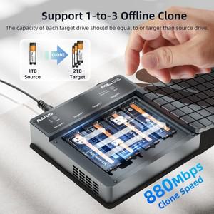MAIWO 솔리드 스테이트 드라이브 케이스와 선풍기 오프라인 클론, M.2 와 C타입 4.0 호환, 베이 40Gbps, NV